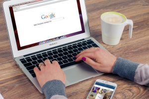 Women using National SEO to find a product on Google